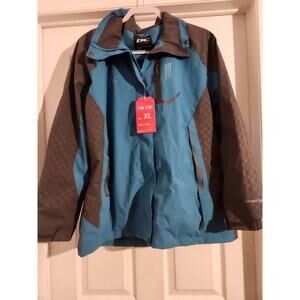 Diamond Candy Women's Jacket NWT Teal Grey XL